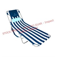 Ostrich Comfort Lounger Beach Chaise - Navy stripe