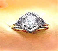 Antique .89 carat  Diamond Engagement Ring Sz 7.5