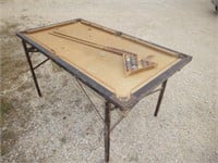 Vintage Portable Folding Pool / Biliards Table