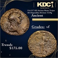 114-117 AD Ancient Rome Trajan AE Dupondius 26.5mm