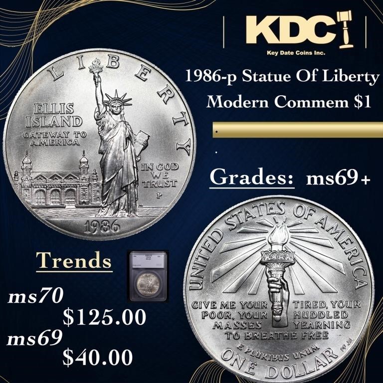 1986-p Statue Of Liberty Modern Commem Dollar 1 Gr