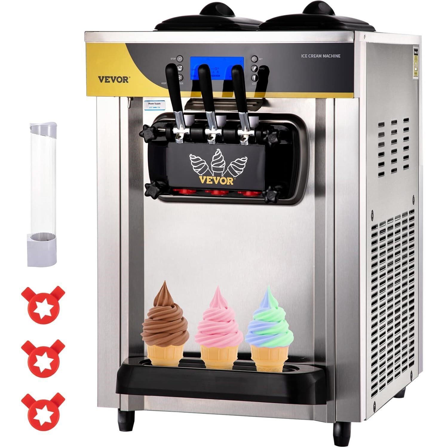VEVOR Ice Cream Maker  22-30L/H  2200W  Silver