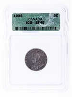 1925 Canada 5 cents ICG EF45
