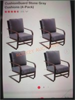 Hampton Bay Gray Cushioned Lounge Chairs, 4