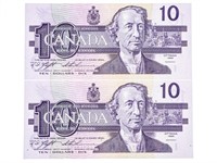 Lot 2 - Bank of Canada $10 - GEM UNC, In Sequence