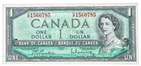 Bank of Canada 1954 $1 UNC Scarce Prefix (EP)