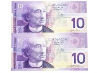 Lot 2 - Bank of Canada $10 - Choice UNC, In Sequen