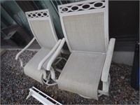 2 METAL ROTATING OUTDOOR CHAIRS