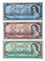 Lot 3 Bank of Canada - $1, $2 ,& $5  Modified Port
