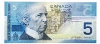 Bank of Canada 2002 $5 UNC (HOZ)