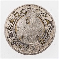 NFLD. 1896 Sterling Silver 50 Cents