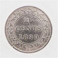 NFLD. 1890 Sterling Silver 20 Cents