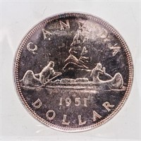 1951 Canada Silver Dollar MS 63 ICCS