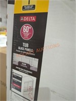 Delta 60" sliding bathtub door glass panel clear