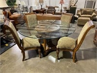 Glass top dining table and 4 chairs