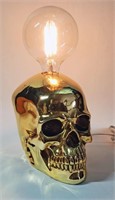 MIRRORED FINISH GOLD SKULL ELECTRIC LAMP