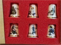 Norman Rockwell Young Love Porcelain Thimbles Coll