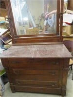Antique Marble top dressor & chair