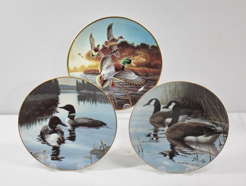 3pc Vintage Duck Collector Plates 8"
