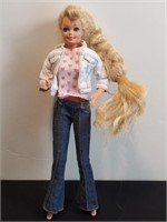 1975 Barbie Heavy Blue Eyeshadow Long Hair Braid