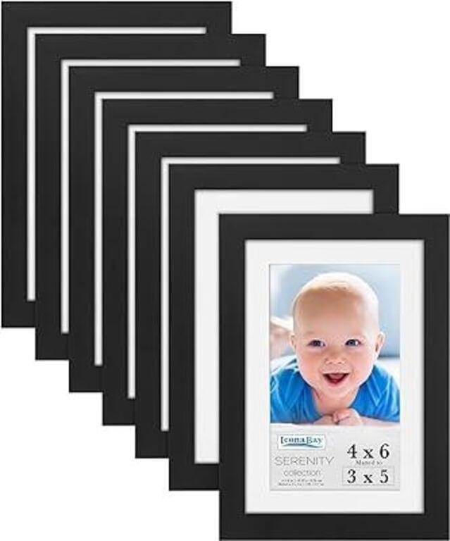 ICONA BAY 6 PICTURES FRAMES 4 IN Ã—6 IN MATTE BLAC