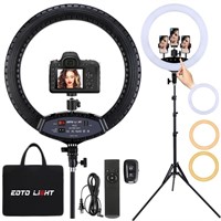 EOTO LIGHT 19 inch LED Ring Light with Tripod...