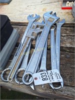 (6) Jumbo Wrenches: Adjustable & Monkey Wrench