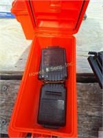 (2) Orange Cases, Dewalt Chargers & Batteries