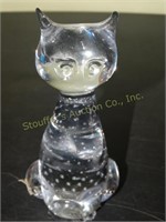 Fenton Glass Cat, 6"h