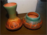 Vintage Navajo Benally pottery, bowl 2 1/2"h and