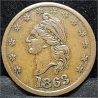 1863 IOU 1 Cent Liberty Head Civil War Token
