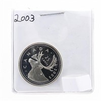 Canada 2003 Proof Silver 25 Cents Caribou