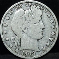 1908-O Barber Silver Half Dollar