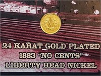 1883 Gold Plated "Racketeer" Nickel in Portfolio