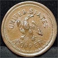 1863 United States Copper Civil War Token BU