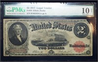 1917 $2 Red Seal Legal Tender PMG VG10