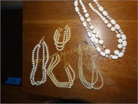 Costume jewelry pearl like necklaces, bracelet