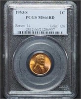1953-S Lincoln Wheat Cent PCGS MS66RD