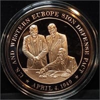 Franklin Mint 45mm Bronze US History Medal 1949