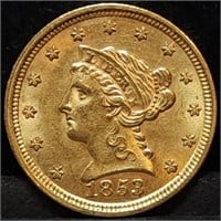 1853 $2.50 Liberty Gold Quarter Eagle BU Nice!