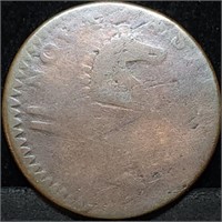 1780s New Jersey Colonial Copper Large Cent
