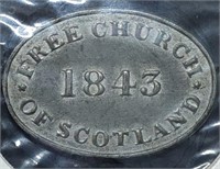 1843 Free Church of Scotland Communion Token