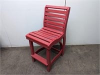HDPE BAR HEIGHT PATIO CHAIR - RED