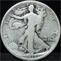 1917 Walking Liberty Silver Half Dollar
