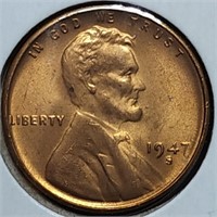 1947-S Lincoln Wheat Cent Gem BU Red