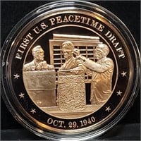 Franklin Mint 45mm Bronze US History Medal 1940