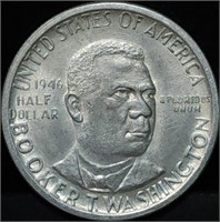 1946 Booker T Washington Silver Half Dollar