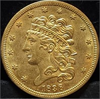 1838 Classic Head $5 Gold Half Eagle BU Rare Find