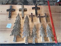 Decorative Hand Carved Trees and Crosses