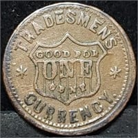 1863 Copper One Cent Civil War Token